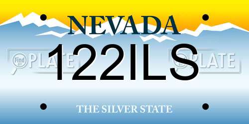 122ILS Nevada License Plate