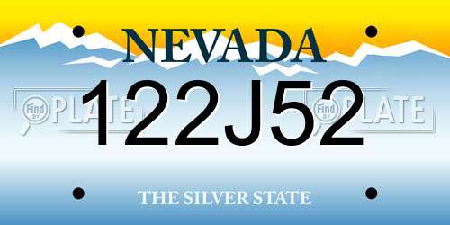 122J52 Nevada License Plate
