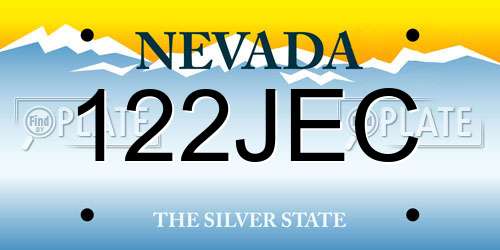122JEC Nevada License Plate