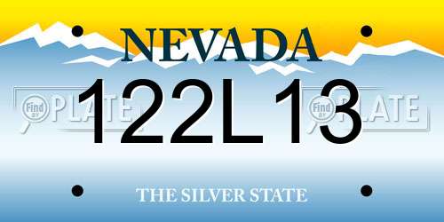 122L13 Nevada License Plate