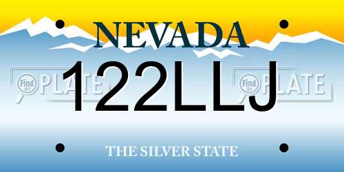 122LLJ Nevada License Plate