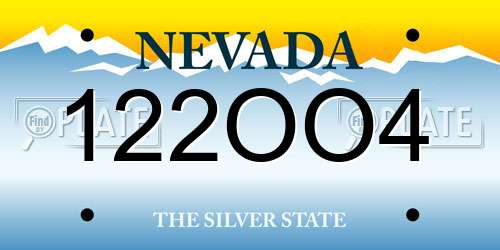 122OO4 Nevada License Plate