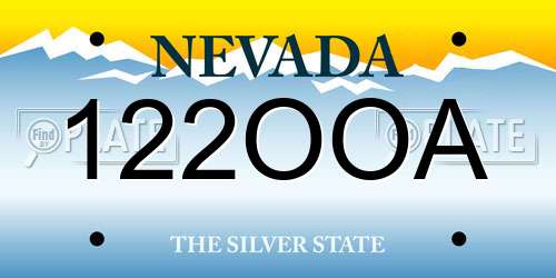 122OOA Nevada License Plate
