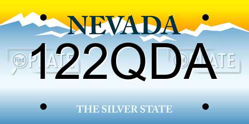 122QDA Nevada License Plate
