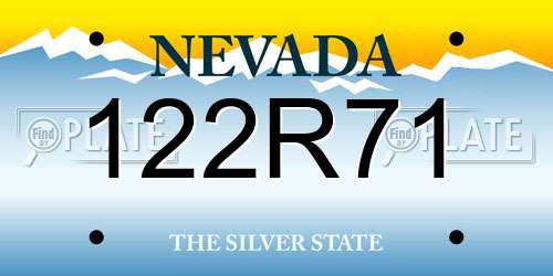 122R71 Nevada License Plate