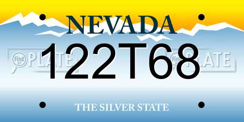 122T68 Nevada License Plate