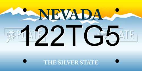 122TG5 Nevada License Plate