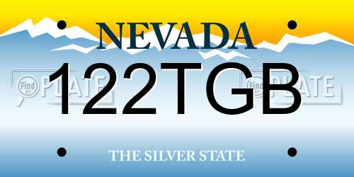 122TGB Nevada License Plate