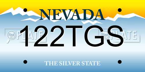 122TGS Nevada License Plate