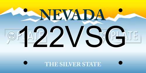 122VSG Nevada License Plate
