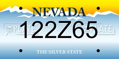 122Z65 Nevada License Plate