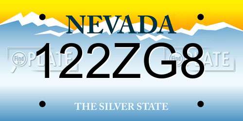 122ZG8 Nevada License Plate