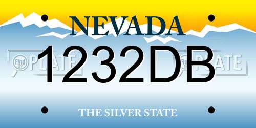 1232DB Nevada License Plate
