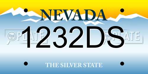 1232DS Nevada License Plate