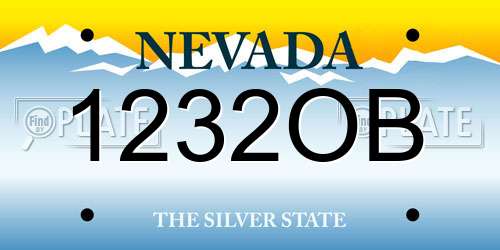 1232OB Nevada License Plate