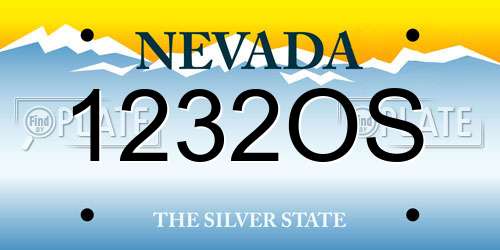 1232OS Nevada License Plate