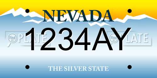 1234AY Nevada License Plate