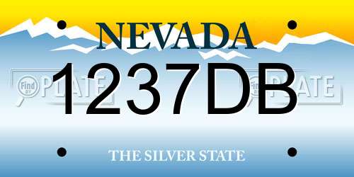 1237DB Nevada License Plate