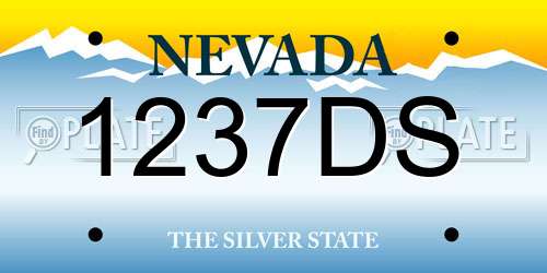 1237DS Nevada License Plate