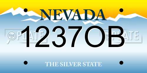 1237OB Nevada License Plate