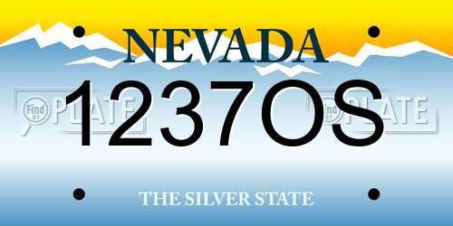 1237OS Nevada License Plate