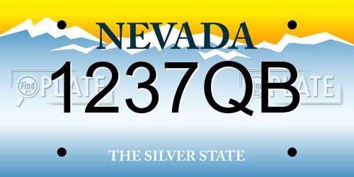 1237QB Nevada License Plate