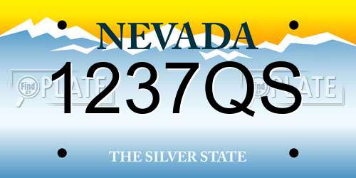 1237QS Nevada License Plate