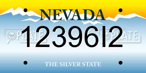 12396I2 Nevada License Plate
