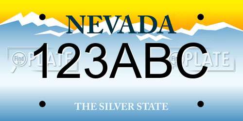 123ABC Nevada License Plate