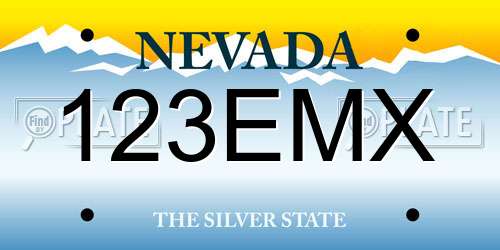 123EMX Nevada License Plate
