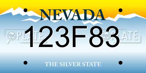 123F83 Nevada License Plate