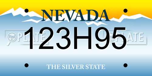 123H95 Nevada License Plate