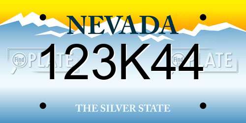 123K44 Nevada License Plate