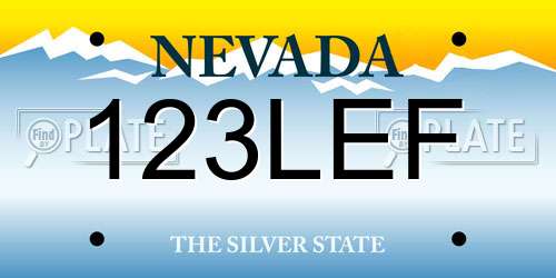 123LEF Nevada License Plate