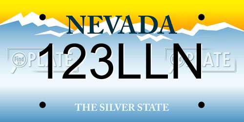 123LLN Nevada License Plate