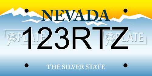 123RTZ Nevada License Plate