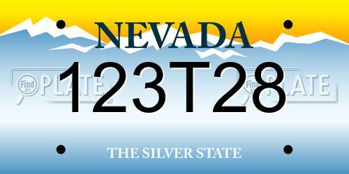 123T28 Nevada License Plate