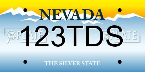 123TDS Nevada License Plate