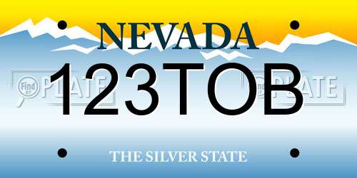 123TOB Nevada License Plate