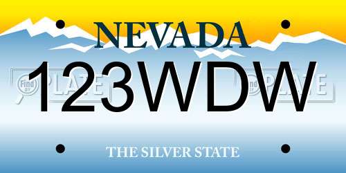 123WDW Nevada License Plate