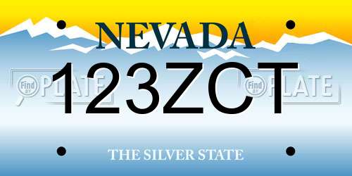 123ZCT Nevada License Plate