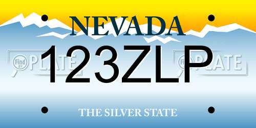 123ZLP Nevada License Plate