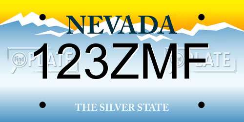 123ZMF Nevada License Plate