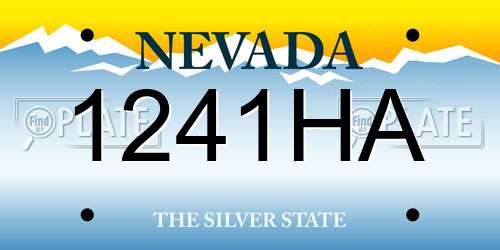 1241HA Nevada License Plate
