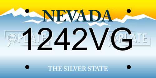 1242VG Nevada License Plate