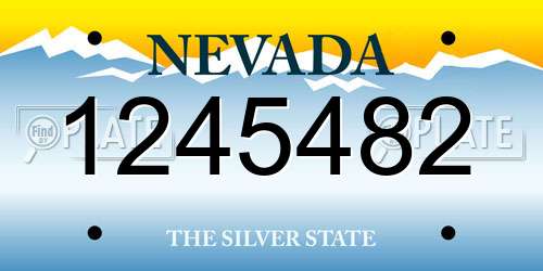 1245482 Nevada License Plate