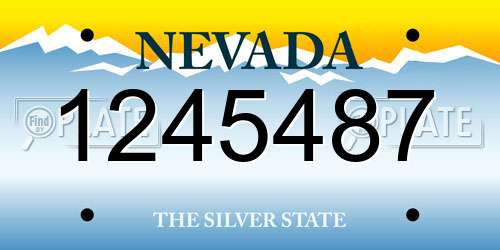 1245487 Nevada License Plate