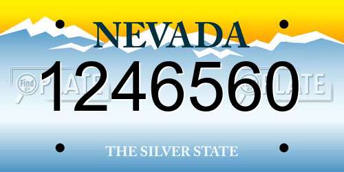 1246560 Nevada License Plate