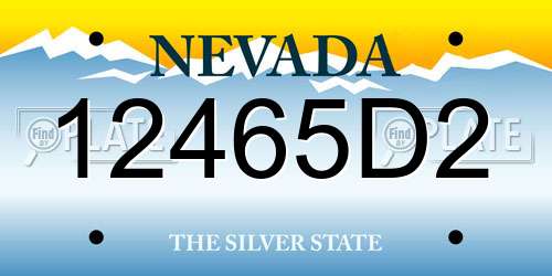 12465D2 Nevada License Plate
