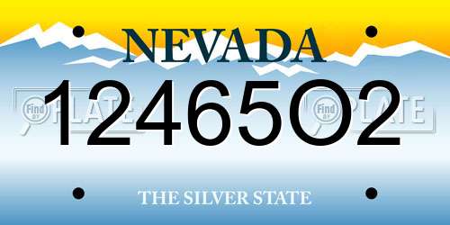 12465O2 Nevada License Plate